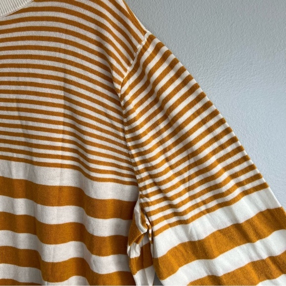 Market & Spruce Yellow White Striped Sweater Plus Sz 3X Lightweight Fall Soft - Picture 6 of 11